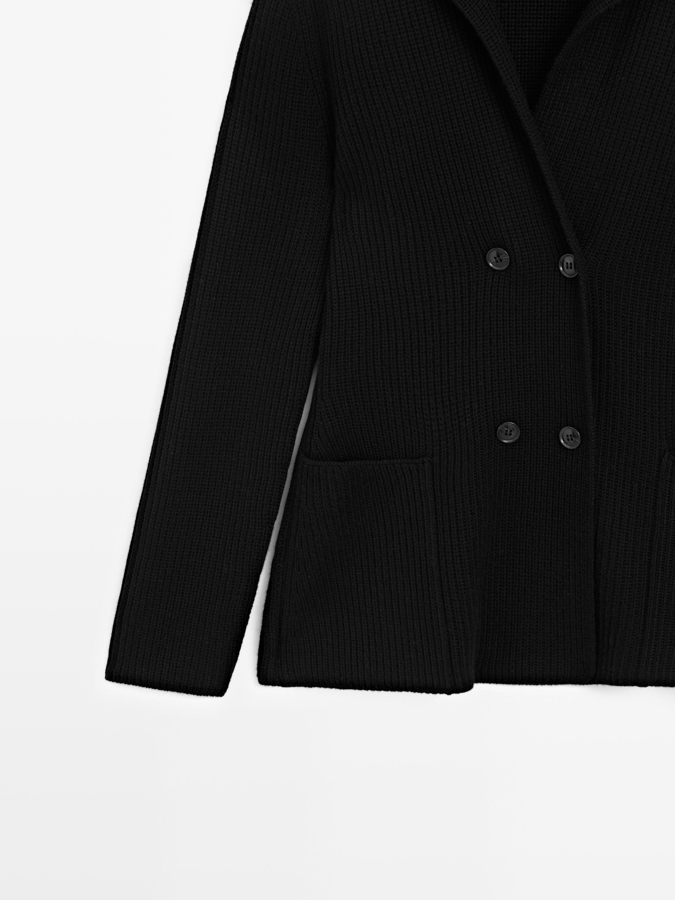 Cardigan double boutonnage 100 % laine